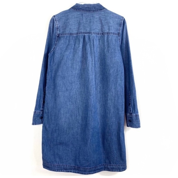 MADEWELL Button Up Long-Sleeve Denim Dress in Blue - Picture 3 of 6